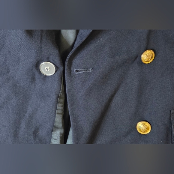 Lauren Ralph Lauren Womens Double Breasted Wool Blazer Size 6 Navy Embroidered - Picture 11 of 15